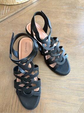 BareTraps Black Strappy Cutout Sandals